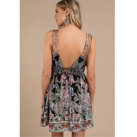 NWT Free People Me Too You Black Printed Dress XS - Picture 4 of 8